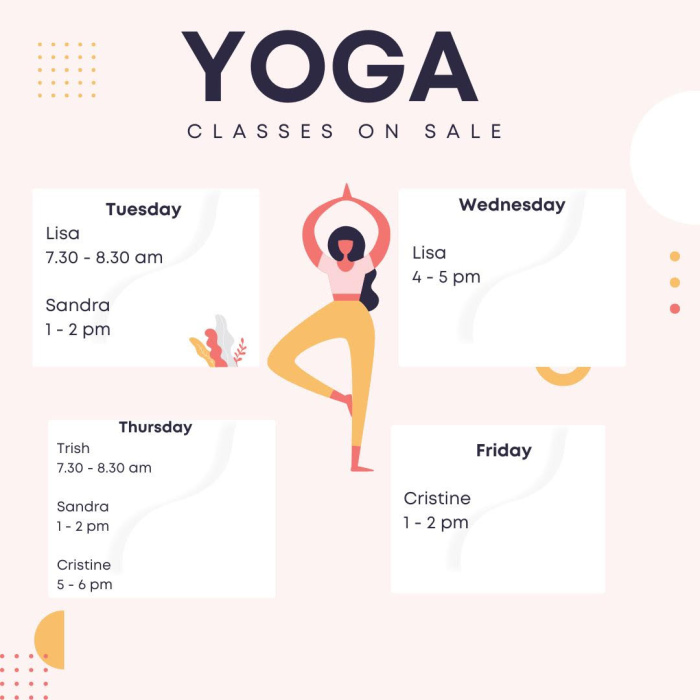 Yoga with Lisa Tuesday 7.30am to 8.30am Block 4