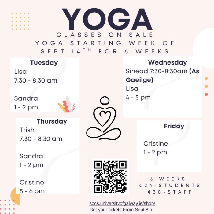 Yoga with Sandra Thursday 1pm to 2pm Block 1